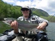 David and Rainbow trout boat