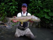 Simon and trophy Marble trout June