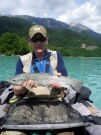 Andy and lake brown trout, June