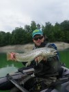 Josh and great brown trout, June 2013