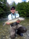 Marcus and Marble trout on dry fly, September