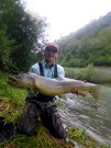 Marcus and monster Marble trout, September 2013