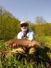 Norman and great spring creek rainbow, April 2013
