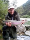 James and great Rainbow trout, August