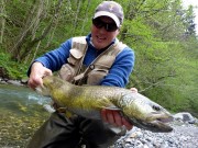 Mark and big marble trout, April