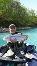 Creig and rainbow, float tube, April