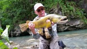 Keith and monster Brown trout, June, Slovenia