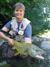 Tom and monster Marble trout July Slovenia