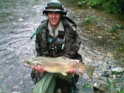 Lustrik and Marble trout, rain