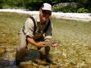 John and little Marble trout Slovenia