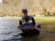Mike and his trophy Rainbow trout