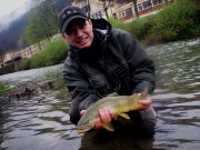 Jeremy and smaller Marble trout