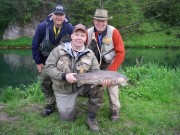 Rob and team, trophy Rainbow trout