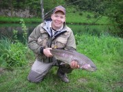 Rob and trophy Chalk stream rainbow trout